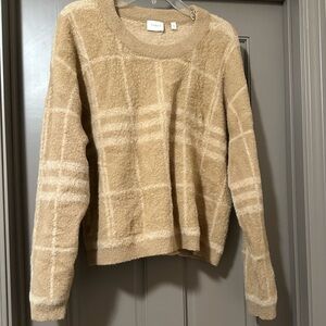 Cyrus Plaid Tan Crew Neck SOFT Sweater
